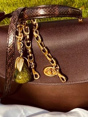COACH - Parker Top Handle Satchel with Exotic Snakeskin Handle-Oxblood/Burgundy